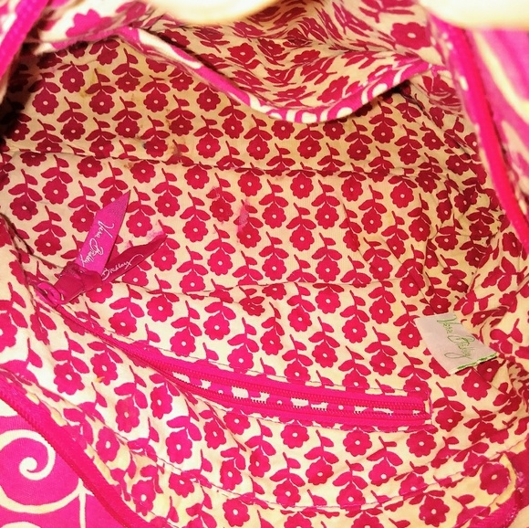 Vera Bradley Pink and White Medium Handbag Purse - Picture 7 of 7